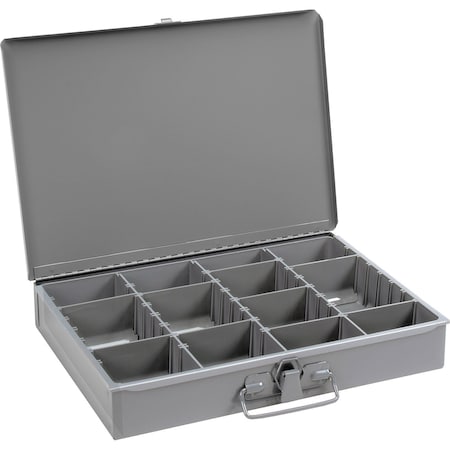 Durham Steel Scoop Compartment Box, Adjustable Compartment, 13-3/8 X 9-1/4 X 2